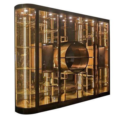 Modern Luxury Stainless Steel Wine Cabinet Constant Temperature Humidity 15 Bottles Capacity