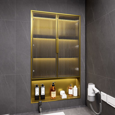 Modern Built-in Glass Door Stainless Steel Shower Niche with Corrosion Resistant 304/316 Chrome Plated Finish