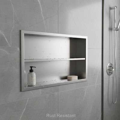 Rust Resistant stainless steel shower niche sleek design corrosion proof recessed shelf for contemporary bathroom spaces