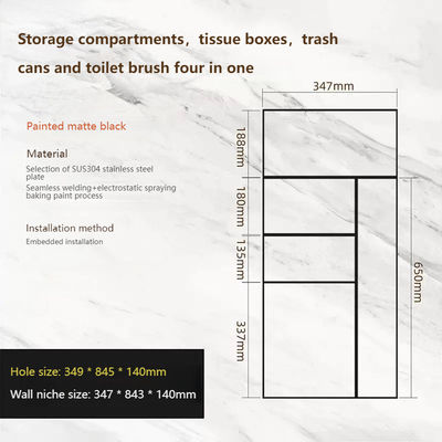 Four In One Stainless Steel Shower Niche Versatile Storage Compartments 843*347*140mm