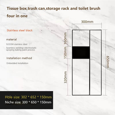Four In One Stainless Steel Shower Niche Versatile Storage Compartments 843*347*140mm