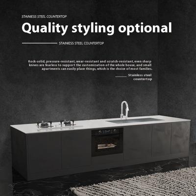 Modern 304 Stainless Steel Kitchen Island With Integrated Stove Sink MDF Countertop
