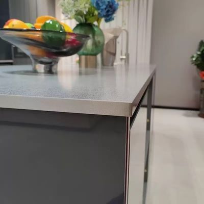 Modern 304 Stainless Steel Kitchen Island With Integrated Stove Sink MDF Countertop