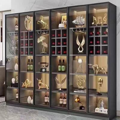Modern Luxury Stainless Steel Wine Cabinet Constant Temperature Humidity 15 Bottles Capacity