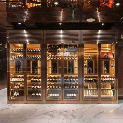 Modern Luxury Stainless Steel Wine Cabinet Constant Temperature Humidity 15 Bottles Capacity