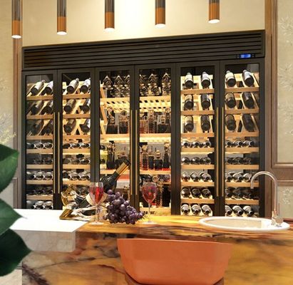 Modern Luxury Stainless Steel Wine Cabinet Constant Temperature Humidity 15 Bottles Capacity