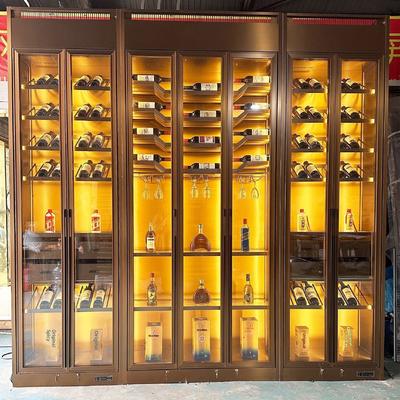 Modern Luxury Stainless Steel Wine Cabinet Constant Temperature Humidity 15 Bottles Capacity