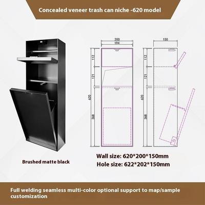Dual Tier Metal Paper Towel Dispenser Recessed Bathroom Recessed Paper Towel Box Stainless Steel