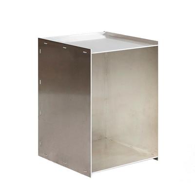 Modern Square Side Table Bed Side Cabinet Stainless Steel 420x320x320mm with Minimalist Design