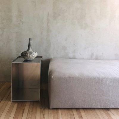 Modern Square Side Table Bed Side Cabinet Stainless Steel 420x320x320mm with Minimalist Design