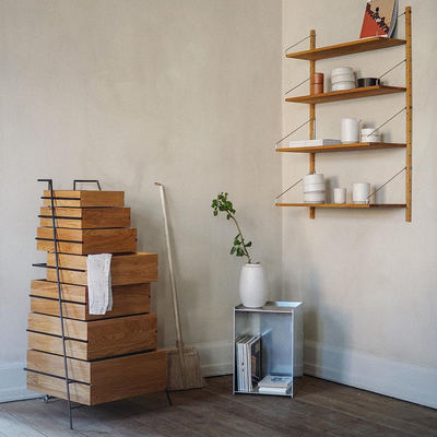 Modern Square Side Table Bed Side Cabinet Stainless Steel 420x320x320mm with Minimalist Design