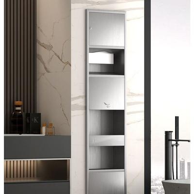 Three In One Surface Mounted Paper Towel Dispenser Sleek Space Saving Stainless Steel Bathroom