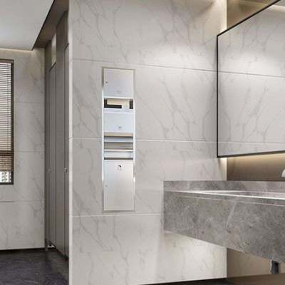 Three In One Surface Mounted Paper Towel Dispenser Sleek Space Saving Stainless Steel Bathroom