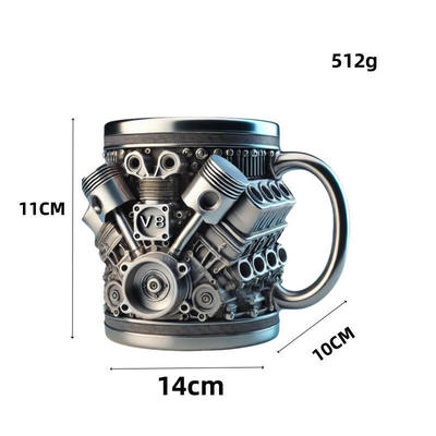 High Durability Custom Stainless Steel Mug With Engine Shape 450ml Corrosion Resistant