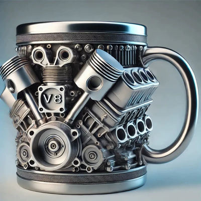 High Durability Custom Stainless Steel Mug With Engine Shape 450ml Corrosion Resistant
