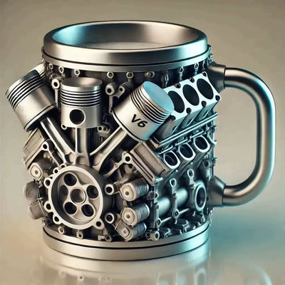 High Durability Custom Stainless Steel Mug With Engine Shape 450ml Corrosion Resistant