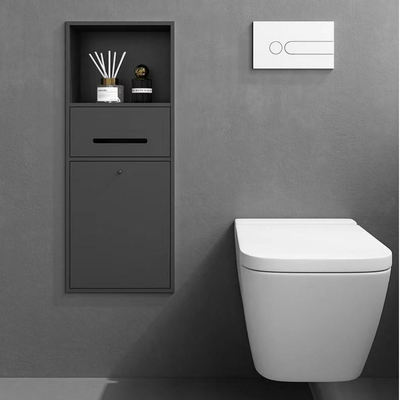 Easy Installation Recessed Toilet Brush Cabinet 24x12x5.6 Inches Rust Resistant