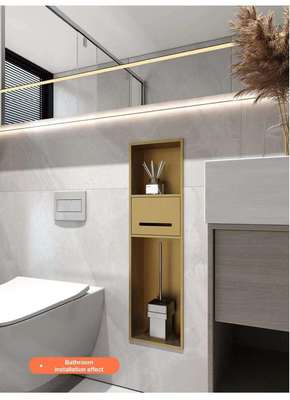 Easy Installation Recessed Toilet Brush Cabinet 24x12x5.6 Inches Rust Resistant