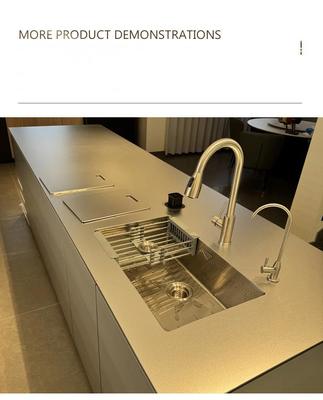 304 Stainless Steel Large Kitchen Island Customized 100KG With Adjustable Shelves