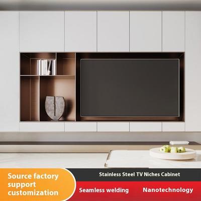 Modern TV Wall Niche 75 Inch Rectangular Wall Mounted With LED