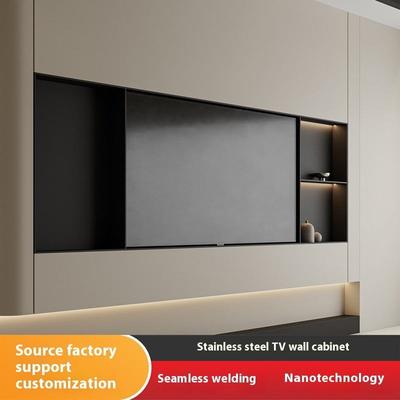Modern TV Wall Niche 75 Inch Rectangular Wall Mounted With LED