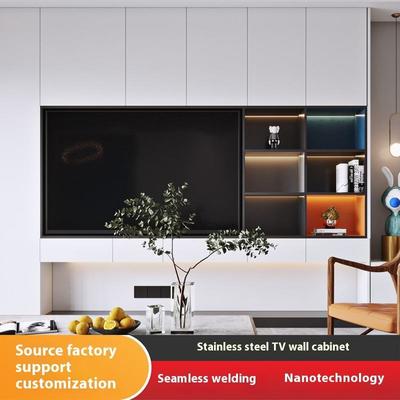 Modern TV Wall Niche 75 Inch Rectangular Wall Mounted With LED