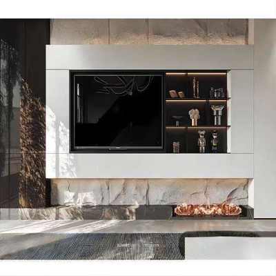 Stainless Steel Recessed Tv Niche 65-85 Inches Black Tv Niche Wall Mount