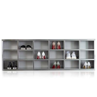 Custom Stainless Steel Shoe Cabinet Multi Grid Dust Free Design