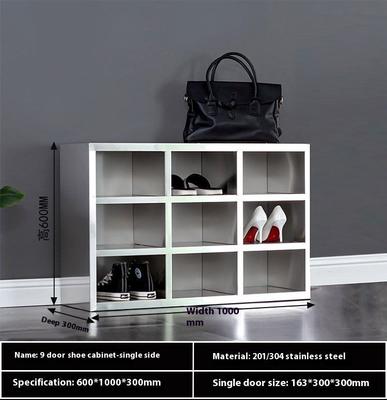 Custom Stainless Steel Shoe Cabinet Multi Grid Dust Free Design
