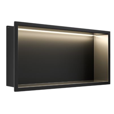 Waterpoof Stainless Steel Shower Niche 320x320mm Size Matte Surface Treatment Black