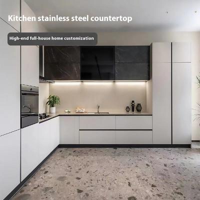Brown Freestanding Kitchen Island Stainless Steel Kitchen Island Modern Style With 2 Drawers