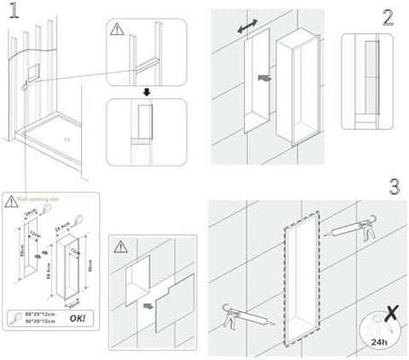 12x36 Inch Metal Shower Shelf Insert Stainless Steel Niche Shelf Sleek With Removable Shelf