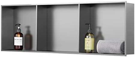 12x36 Inch Metal Shower Shelf Insert Stainless Steel Niche Shelf Sleek With Removable Shelf
