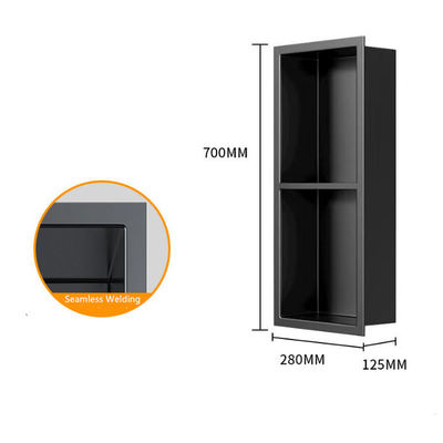 320x320x125mm Wall Niche Shelf Matt Black Wall Mounted Shower Wall Niche Inserts
