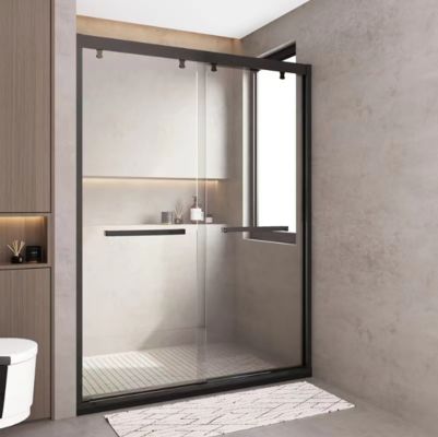 36x36x80 Inches Stainless Steel Shower Cabin Wall Mounted Black Corrosion Resistant