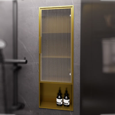 Modern Built-in Glass Door Stainless Steel Shower Niche with Corrosion Resistant 304/316 Chrome Plated Finish