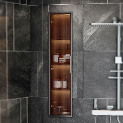 Modern Built-in Glass Door Stainless Steel Shower Niche with Corrosion Resistant 304/316 Chrome Plated Finish