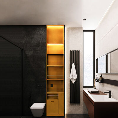 304 Stainless Steel Shower Niche with Embedded Custom Design Full Welded Seamless and Vacuum Nano Coating