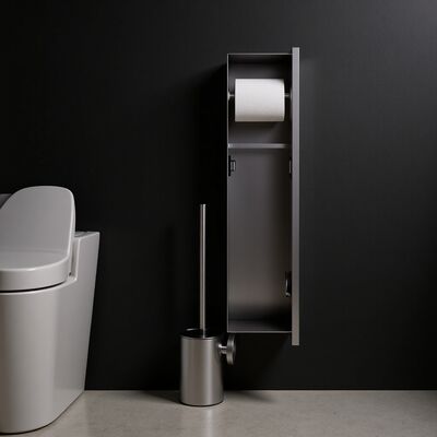 Stainless Steel Material Niche Bathroom Embedded Toilet Brush 304 Tissue Box Niche Layered Shelf Full Welding Seamless