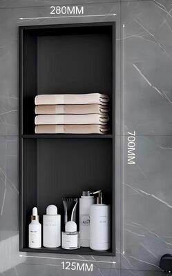 Modern Open Grid Niche Bathroom Embedded Internet Celebrity Toilet Storage TV Seamless Weld Anti-Fingerprint Nano Customizable