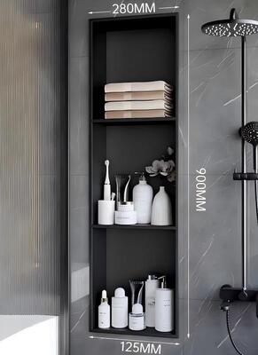 Modern Open Grid Niche Bathroom Embedded Internet Celebrity Toilet Storage TV Seamless Weld Anti-Fingerprint Nano Customizable