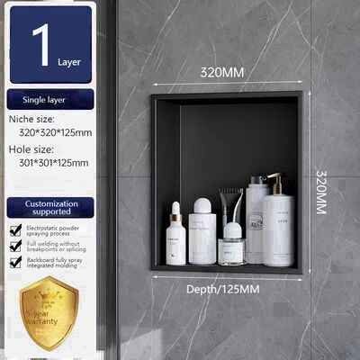 Modern Open Grid Niche Bathroom Embedded Internet Celebrity Toilet Storage TV Seamless Weld Anti-Fingerprint Nano Customizable