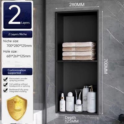 Modern Open Grid Niche Bathroom Embedded Internet Celebrity Toilet Storage TV Seamless Weld Anti-Fingerprint Nano Customizable