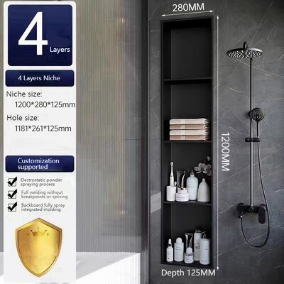 Modern Open Grid Niche Bathroom Embedded Internet Celebrity Toilet Storage TV Seamless Weld Anti-Fingerprint Nano Customizable