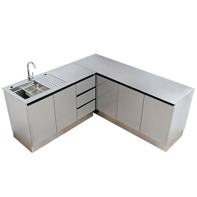 304 Stainless Steel Countertop Sink Cabinet with 5mm Solid Countertop and Seamless Welded Basin