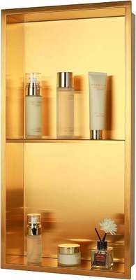 24x12 Inch Shower Shelves Kamar mandi penyimpanan Niche warna emas