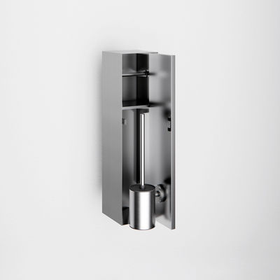 Modern Rimless Recessed Toilet Brush Cabinet 304 Stainless Steel Wall Niche 608x176x176mm